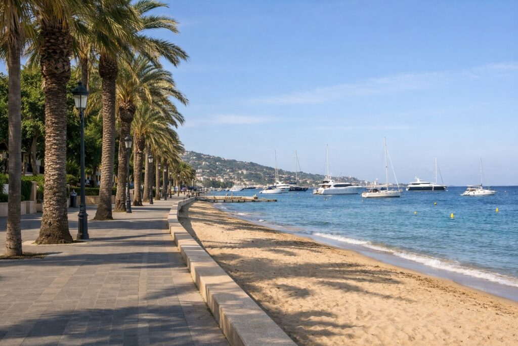 Promenade de la Croisette com palmeiras